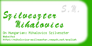 szilveszter mihalovics business card